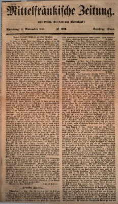 Mittelfränkische Zeitung für Recht, Freiheit und Vaterland (Fränkischer Kurier) Samstag 17. November 1849