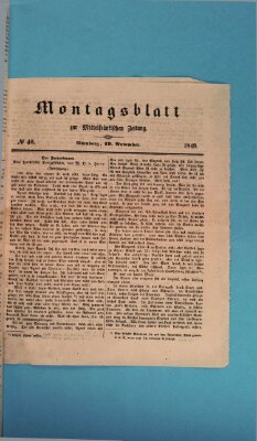 Mittelfränkische Zeitung für Recht, Freiheit und Vaterland (Fränkischer Kurier) Montag 19. November 1849