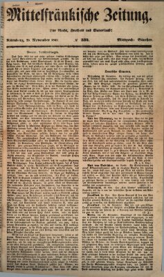 Mittelfränkische Zeitung für Recht, Freiheit und Vaterland (Fränkischer Kurier) Mittwoch 28. November 1849