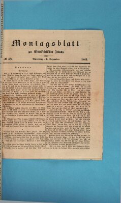 Mittelfränkische Zeitung für Recht, Freiheit und Vaterland (Fränkischer Kurier) Montag 3. Dezember 1849