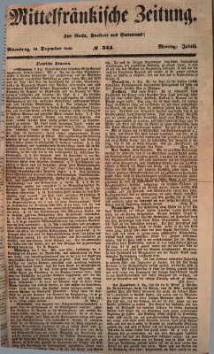 Mittelfränkische Zeitung für Recht, Freiheit und Vaterland (Fränkischer Kurier) Montag 10. Dezember 1849