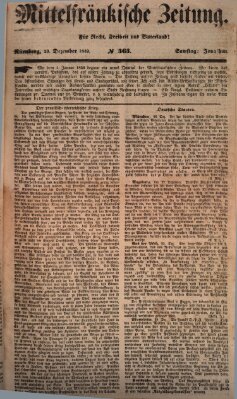 Mittelfränkische Zeitung für Recht, Freiheit und Vaterland (Fränkischer Kurier) Samstag 29. Dezember 1849