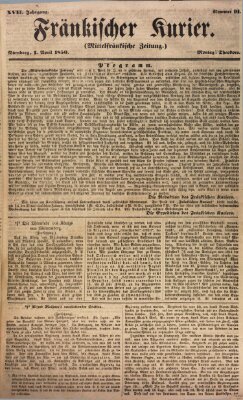 Fränkischer Kurier Montag 1. April 1850