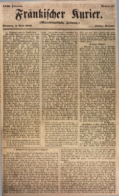 Fränkischer Kurier Freitag 5. April 1850