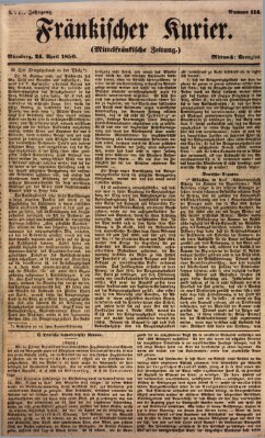 Fränkischer Kurier Mittwoch 24. April 1850