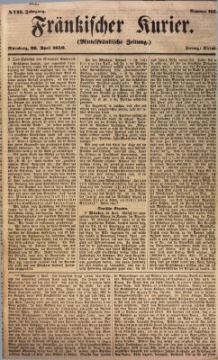 Fränkischer Kurier Freitag 26. April 1850