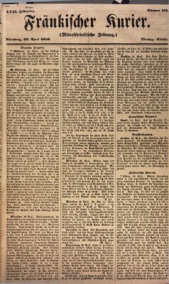 Fränkischer Kurier Montag 29. April 1850