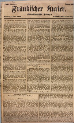 Fränkischer Kurier Mittwoch 1. Mai 1850