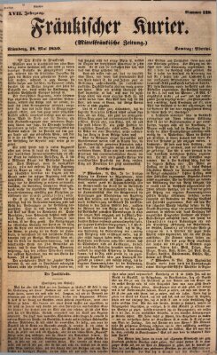 Fränkischer Kurier Samstag 18. Mai 1850