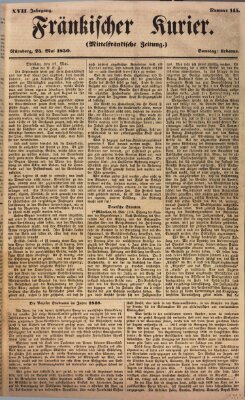 Fränkischer Kurier Samstag 25. Mai 1850