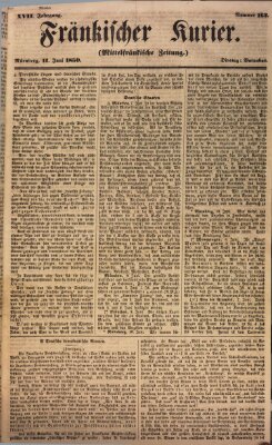 Fränkischer Kurier Dienstag 11. Juni 1850