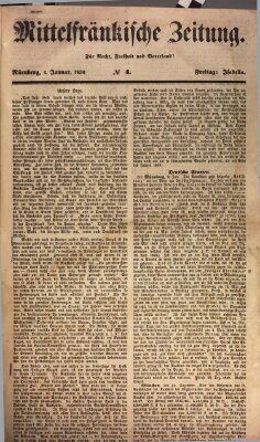 Mittelfränkische Zeitung für Recht, Freiheit und Vaterland (Fränkischer Kurier) Freitag 4. Januar 1850