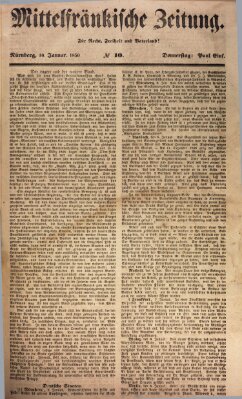 Mittelfränkische Zeitung für Recht, Freiheit und Vaterland (Fränkischer Kurier) Donnerstag 10. Januar 1850