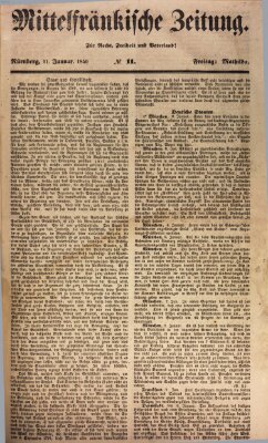 Mittelfränkische Zeitung für Recht, Freiheit und Vaterland (Fränkischer Kurier) Freitag 11. Januar 1850