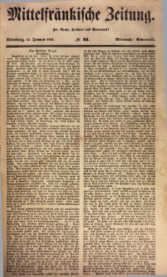 Mittelfränkische Zeitung für Recht, Freiheit und Vaterland (Fränkischer Kurier) Mittwoch 23. Januar 1850