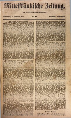 Mittelfränkische Zeitung für Recht, Freiheit und Vaterland (Fränkischer Kurier) Sonntag 10. Februar 1850