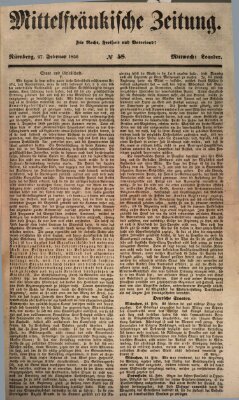 Mittelfränkische Zeitung für Recht, Freiheit und Vaterland (Fränkischer Kurier) Mittwoch 27. Februar 1850