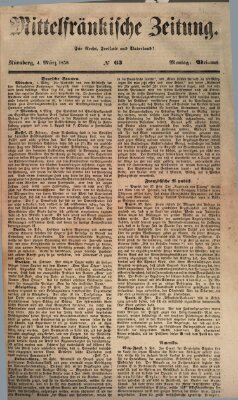 Mittelfränkische Zeitung für Recht, Freiheit und Vaterland (Fränkischer Kurier) Montag 4. März 1850