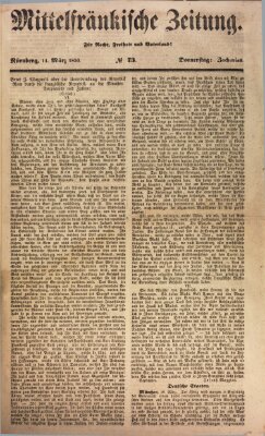 Mittelfränkische Zeitung für Recht, Freiheit und Vaterland (Fränkischer Kurier) Donnerstag 14. März 1850