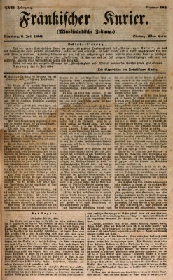 Fränkischer Kurier Dienstag 2. Juli 1850