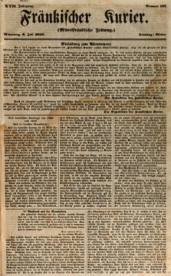 Fränkischer Kurier Samstag 6. Juli 1850