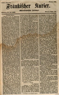 Fränkischer Kurier Montag 15. Juli 1850