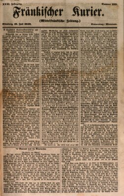 Fränkischer Kurier Donnerstag 18. Juli 1850