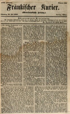 Fränkischer Kurier Dienstag 30. Juli 1850