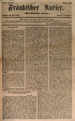 Fränkischer Kurier Mittwoch 31. Juli 1850