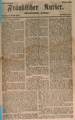 Fränkischer Kurier Mittwoch 7. August 1850