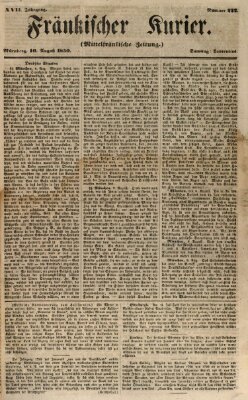 Fränkischer Kurier Samstag 10. August 1850