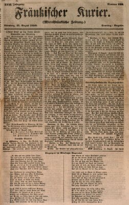 Fränkischer Kurier Samstag 17. August 1850