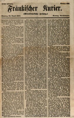 Fränkischer Kurier Samstag 24. August 1850