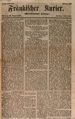 Fränkischer Kurier Sonntag 25. August 1850