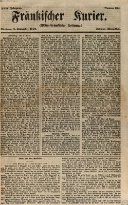 Fränkischer Kurier Sonntag 8. September 1850