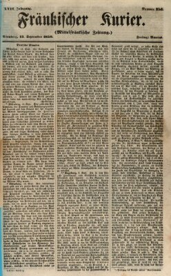 Fränkischer Kurier Freitag 13. September 1850