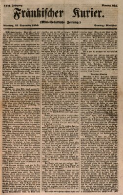 Fränkischer Kurier Samstag 21. September 1850