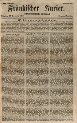 Fränkischer Kurier Sonntag 22. September 1850