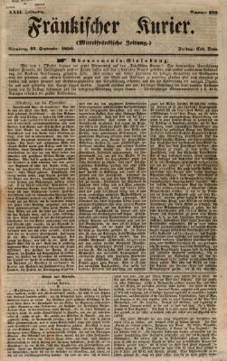 Fränkischer Kurier Freitag 27. September 1850