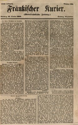 Fränkischer Kurier Samstag 12. Oktober 1850