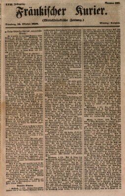 Fränkischer Kurier Montag 14. Oktober 1850