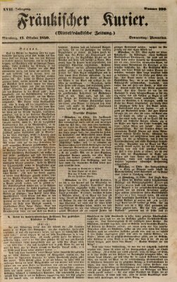 Fränkischer Kurier Donnerstag 17. Oktober 1850