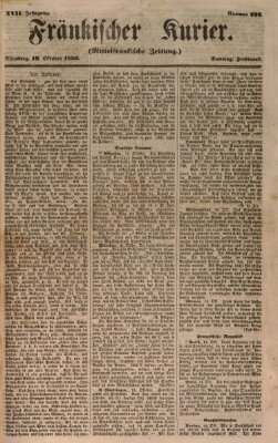 Fränkischer Kurier Samstag 19. Oktober 1850