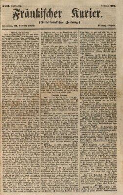 Fränkischer Kurier Montag 21. Oktober 1850