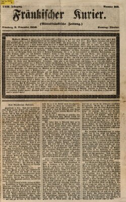 Fränkischer Kurier Samstag 9. November 1850