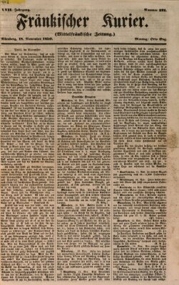 Fränkischer Kurier Montag 18. November 1850