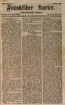 Fränkischer Kurier Donnerstag 21. November 1850