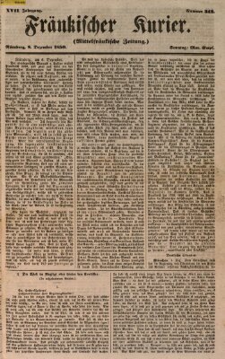 Fränkischer Kurier Sonntag 8. Dezember 1850