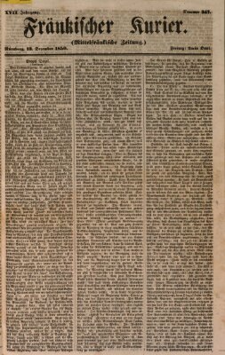 Fränkischer Kurier Freitag 13. Dezember 1850