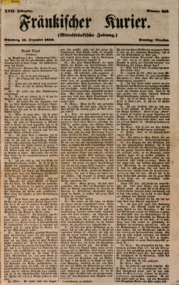 Fränkischer Kurier Samstag 14. Dezember 1850